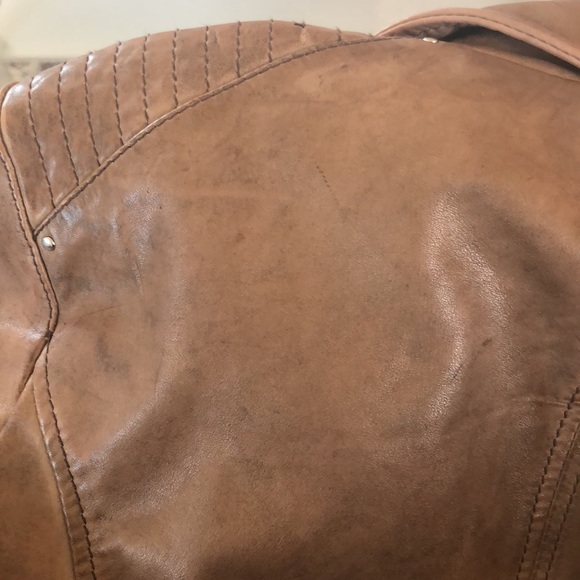 brown mango real leather jacket - Picture 8 of 16